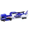 LEAN TOYS Policijas glābšanas komplekts automašīna laiva kravas auto helikopters zils