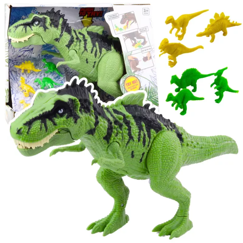 LEAN TOYS Dinosaur Set With Small Figures Moving Sounds Green