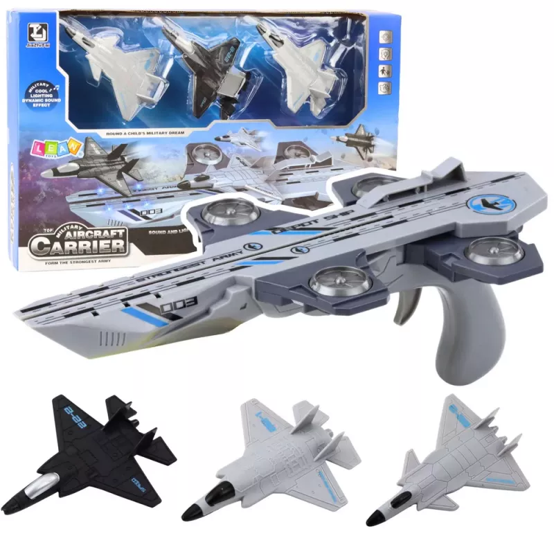 LEAN TOYS Gun Launcher Fighter Planes 3in1 Set Lights Sounds