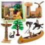 LEAN TOYS Set of Indian Figures Village Indians Kayak Totem