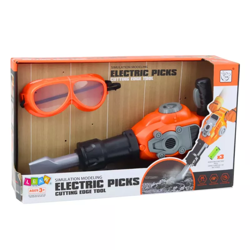 LEAN TOYS Handyman Set Pneumatic Hammer Glasses Orange