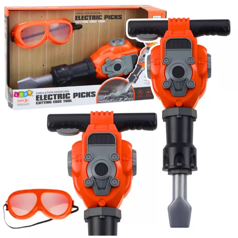 LEAN TOYS Handyman Set Pneumatic Hammer Glasses Orange