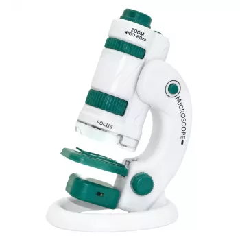 LEAN TOYS Portable Educational Microscope for Kids 2 in 1 60X/180X Accessories