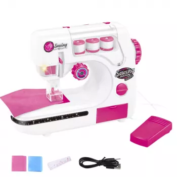 LEAN TOYS Šujmašīna Bērniem Ar Diegu Materiālu Gaismām Skaņām