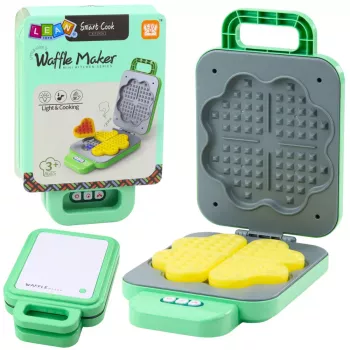 LEAN TOYS Toy Waffle Maker For Kids Battery Operated Light Blushing Green