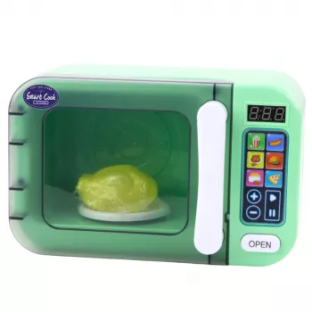 LEAN TOYS Microwave For Kids Rotating Chicken Lights Sounds Green
