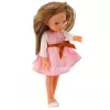 LEAN TOYS Steffi Love lelle rozā kleitā ar banti, garām brūniem matiem, 29 cm