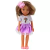 LEAN TOYS Doll In Purple Dress Long Brown Hair Flower Clip