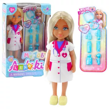 LEAN TOYS Ankiki Doctor Mini Doll Set ar ārstniecības aksesuāriem