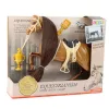 LEAN TOYS Horse With Long Mane Saddle Cup Brush Accessories Brown