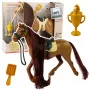 LEAN TOYS Horse With Long Mane Saddle Cup Brush Accessories Brown