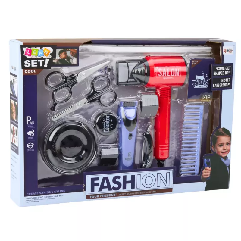 LEAN TOYS Boy's Hairdressing Set Hair Dryer Machine Combs Accessories