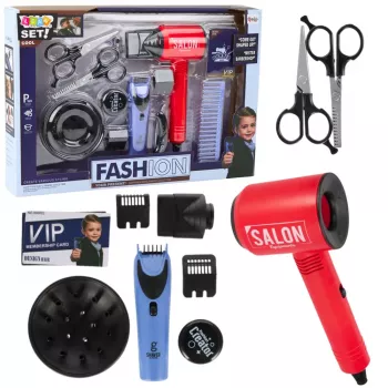 LEAN TOYS Boy's Hairdressing Set Hair Dryer Machine Combs Accessories