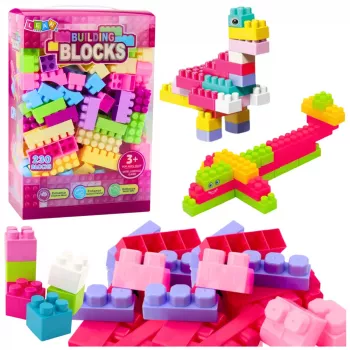 LEAN TOYS Building Blocks in Educational Box 230 Elements Wafle Mini