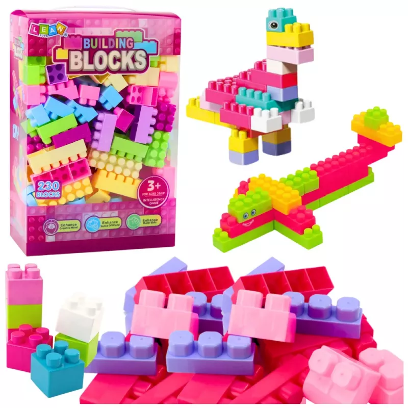 LEAN TOYS Building Blocks in Educational Box 230 Elements Wafle Mini
