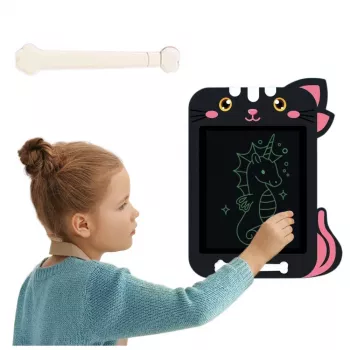 LEAN TOYS Marker Drawing Board Writing LCD Stylus Cat Black