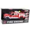 LEAN TOYS Fire Truck Firefighting Water Lights Sounds White Red 1:12