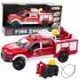LEAN TOYS Fire Truck Firefighting Water Lights Sounds White Red 1:12