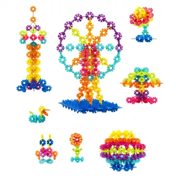 LEAN TOYS Snowflake Building Blocks Set in a Suitcase 140pcs