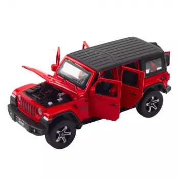 LEAN TOYS Bezceļu auto un kempera komplekts Metāls Gaismas Skaņas Sarkans 1:32