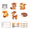 LEAN TOYS Creative Set of Embroidery Felt Forest Animals 6pcs