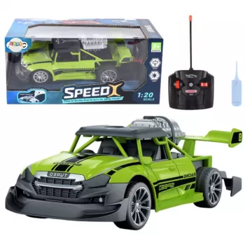 LEAN TOYS Remote Controlled RC Car 1:20 Lights Smoke Effect Green