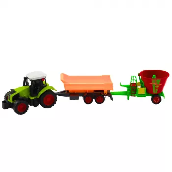 LEAN TOYS Lauksaimniecības Traktors ar Piekabi un Pašizgāzēju