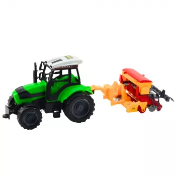 LEAN TOYS Traktors ar sējmašīnu – lauku tehnikas komplekts