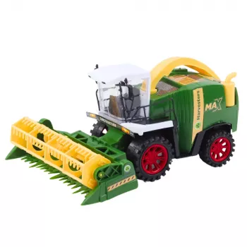 LEAN TOYS Kombains Combine Harvester Farm Agricultural Header Drive Green 1:16 Scale