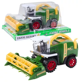 LEAN TOYS Kombains Combine Harvester Farm Agricultural Header Drive Green 1:16 Scale