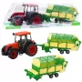 LEAN TOYS Agricultural Farm Tractor With Green and Yellow Trailer Red 50cm