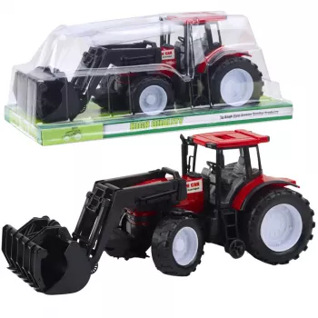 LEAN TOYS Tractor Agricultural Vehicle Farmer With Grapple Red