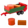 LEAN TOYS Agricultural Farm Tractor with Green Trailer and Hay Red 62cm