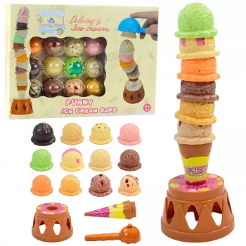 LEAN TOYS Ice Cream Tower Arcade Game Colorful Knobs 17 pcs.