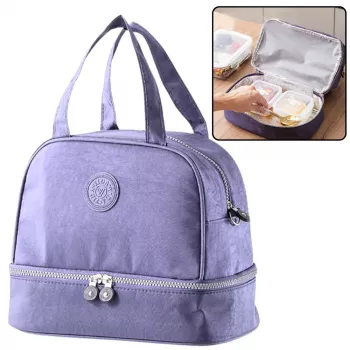 LEAN Thermal Insulating Breakfast Bag ar regulējamu plecu siksnu Purple 27cm