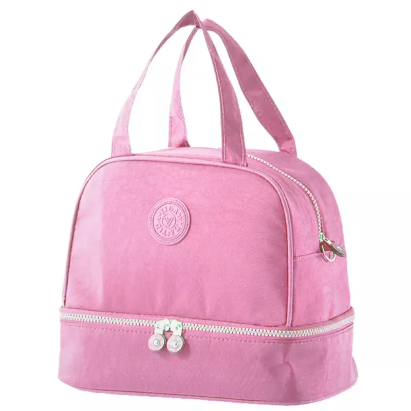 LEAN Thermal Insulating Breakfast Bag ar regulējamu siksnu, rozā, 27cm