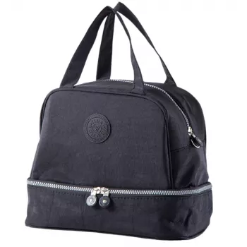 LEAN Thermal Insulating Breakfast Bag with Adjustable Strap Black 27cm