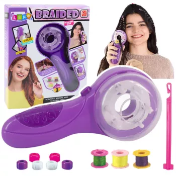 LEAN TOYS Hair Beauty Set Braiding Machine Threads Elastics Beads