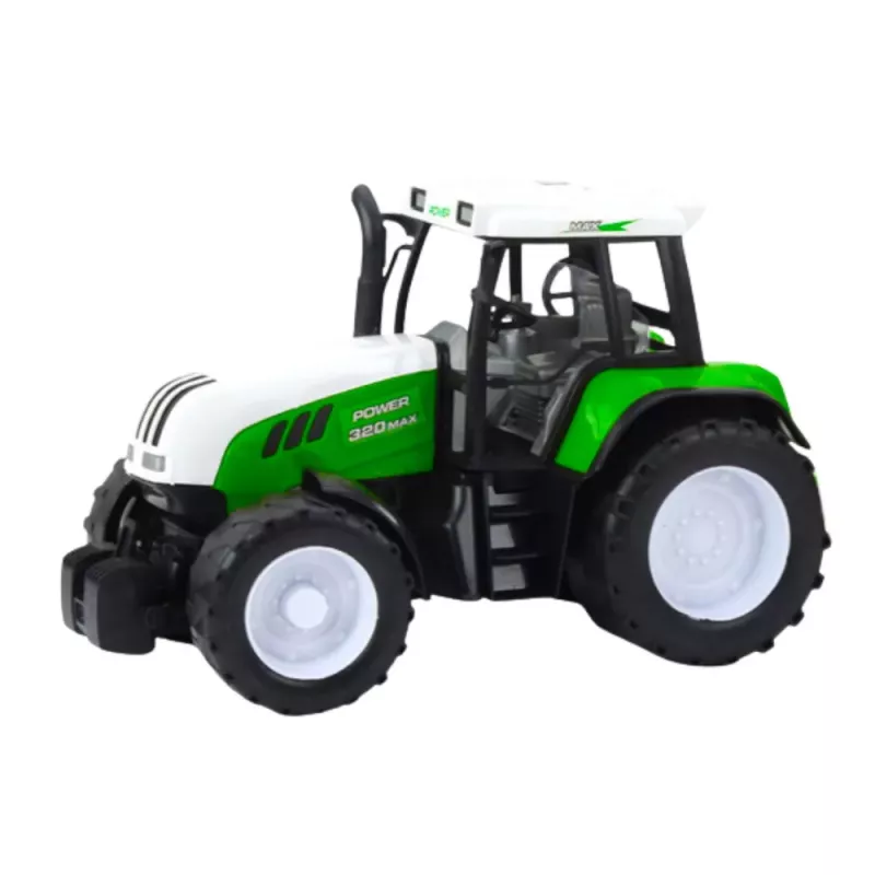 LEAN TOYS Green Agricultural Tractor with Trailer and Feed Mixer 50cm