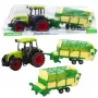LEAN TOYS Agricultural Farm Tractor With Green and Yellow Trailer Green 50cm