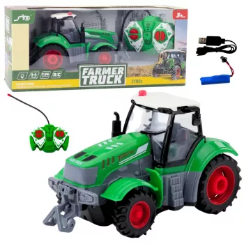 LEAN TOYS Remote Controlled RC Agricultural Tractor Green 1:24
