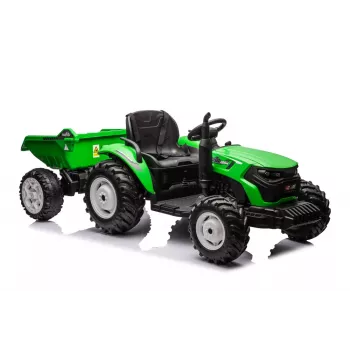 LEAN CARS HC-306 Battery Operated Tractor With Trailer Light Green 24V