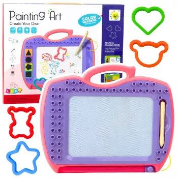 LEAN TOYS Magnetic Board With Slider Stamps Patterns Pink