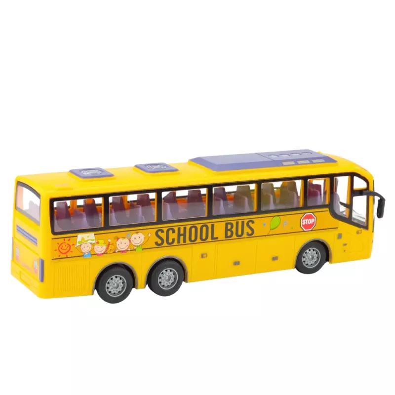 LEAN TOYS RC School Bus 1:30 Remote Controlled Lights Yellow