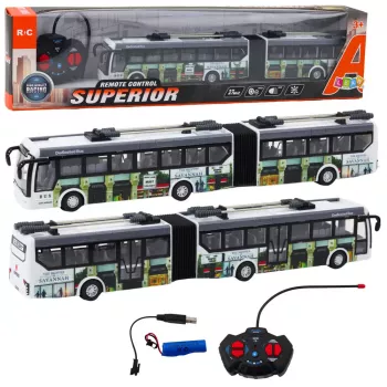 LEAN TOYS Remote Controlled City Trolleybus RC Lights Public Transport