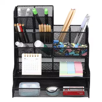 LEAN Office Supplies Organizer Container Metal Black