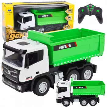 Huina RC Remote Control Dump Truck Green 1:18