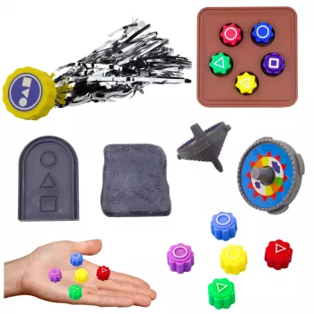 LEAN TOYS Set of 4 Squid Game Traditional Korean Games Dice Spinning Top