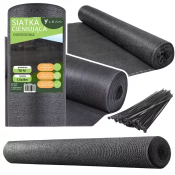 LEAN Ēnošanas tīkls žogam Fence Masking Melns 1.5M 25M 70g/m²