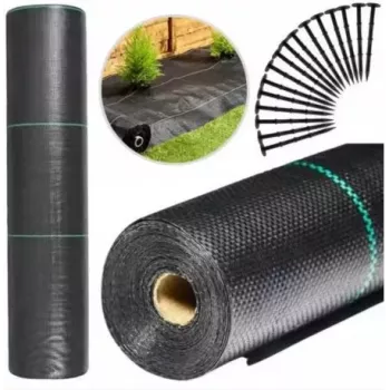 LEAN Black Agrotextile 160cm x 50m UV 90g Anti-weed Agrotextile + Anchors
